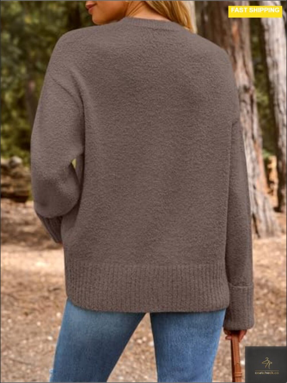Oversized Chunky Knit Pullover Sweater - Cozy Long Sleeve Tunic - Picture 3 of 6